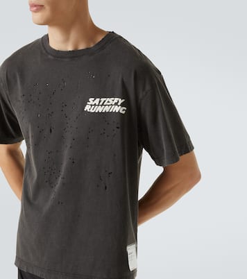 MothTech distressed cotton jersey T-shirt | Satisfy