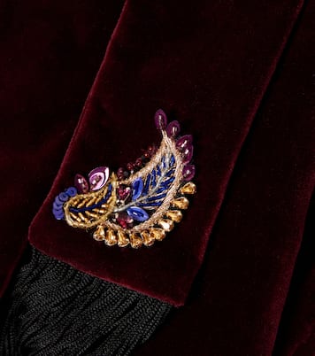 Verzierter Schal aus Baumwollsamt | Etro