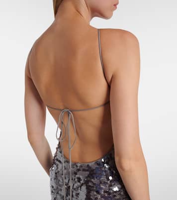 Floral-appliqué sequined gown  | Magda Butrym