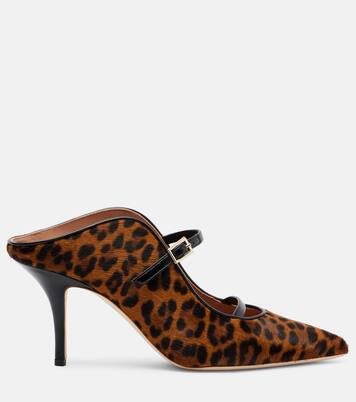 Mules Gala 70 en cuir façon poulain à motif léopard | Malone Souliers