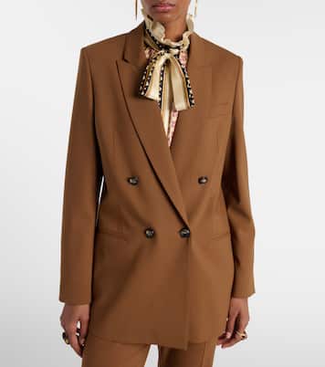 Double-breasted wool-blend blazer | Etro