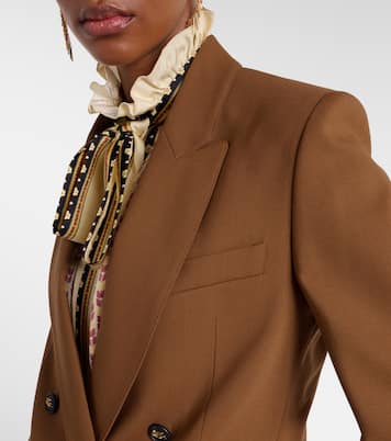 Double-breasted wool-blend blazer | Etro