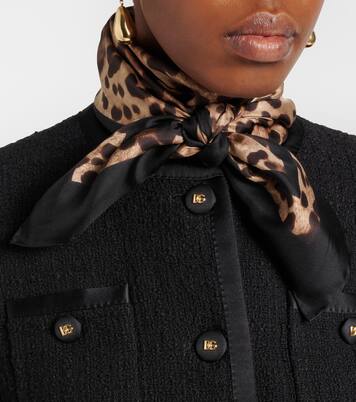 Leopard-print silk scarf | Dolce&Gabbana