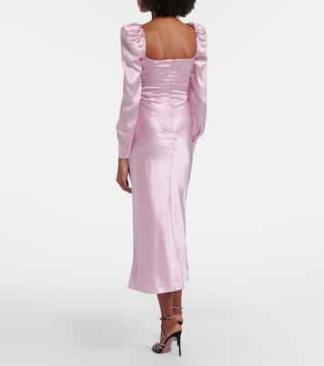 Lace-trimmed silk satin midi dress | Alessandra Rich