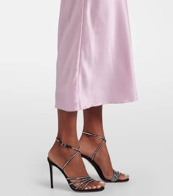 Lace-trimmed silk satin midi dress | Alessandra Rich