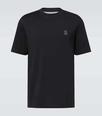 Printed cotton jersey T-shirt | Brunello Cucinelli