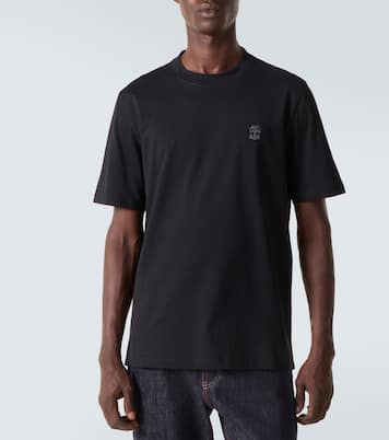 Printed cotton jersey T-shirt | Brunello Cucinelli