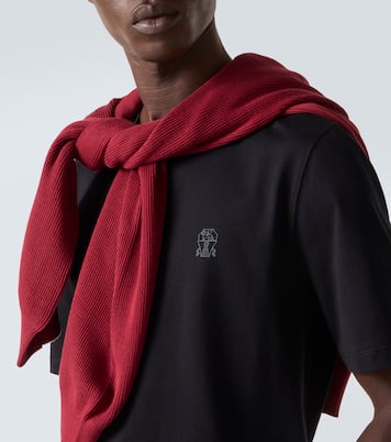 Printed cotton jersey T-shirt | Brunello Cucinelli