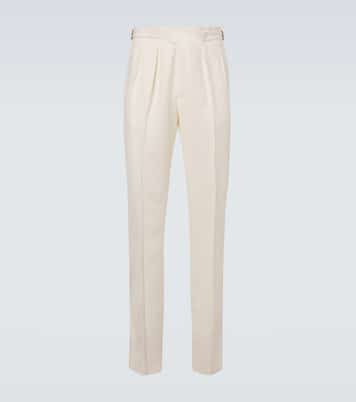 Linen tapered pants | Rubinacci