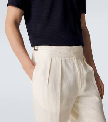 Linen tapered pants | Rubinacci