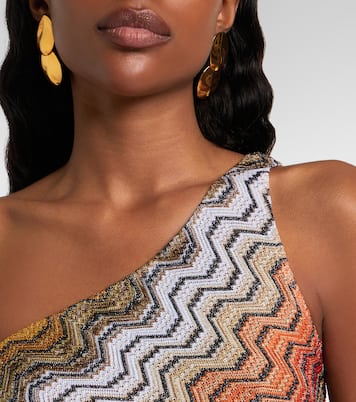 One-shoulder lamé crop top | Missoni