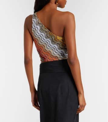 One-shoulder lamé crop top | Missoni