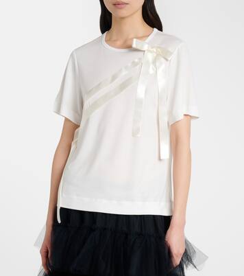 Bow-detail jersey T-shirt | Simone Rocha