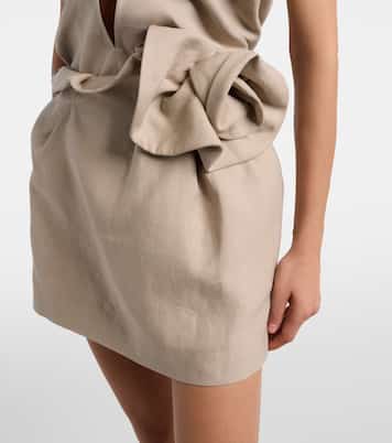 Minifalda de lino con apliques florales | Magda Butrym