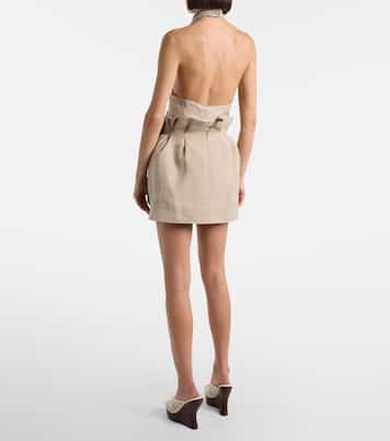 Minifalda de lino con apliques florales | Magda Butrym