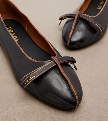 Leather ballet flats | Prada