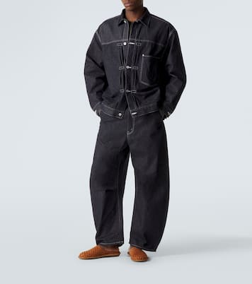x VIBAe – Mules en cuir et daim | Comme des Garçons Homme