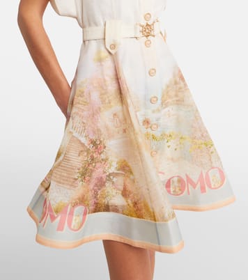 Como printed linen and silk shirt dress | Zimmermann