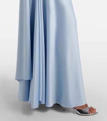 Cece halterneck crêpe and satin gown | Solace London