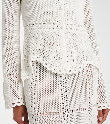 Crochet cotton cardigan | Erdem