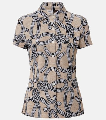 Paula's Ibiza Anagram cotton-blend top | Loewe