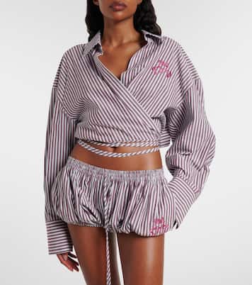 Top envolvente de algodón a rayas | The Attico