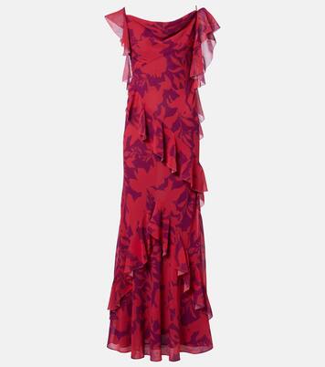 Ruffled floral maxi dress | Self-Portrait