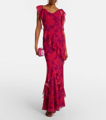 Ruffled floral maxi dress | Self-Portrait