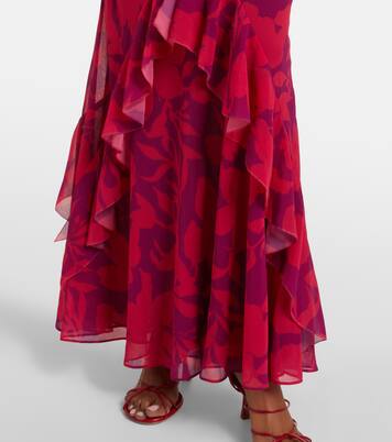 Ruffled floral maxi dress | Self-Portrait