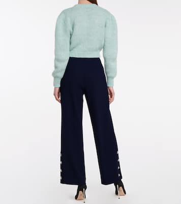 Pantalon ample en crêpe de laine mélangée | Alessandra Rich