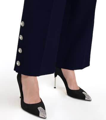 Pantalon ample en crêpe de laine mélangée | Alessandra Rich