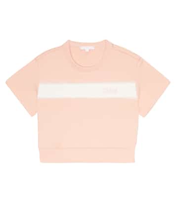 Logo embroidered cotton sweatshirt | Chloé Kids