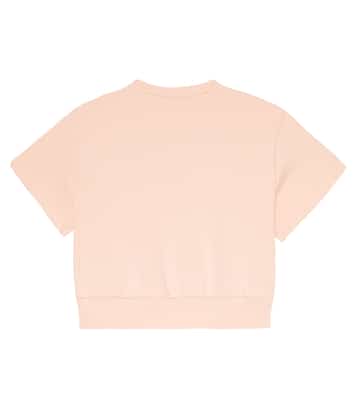 Logo embroidered cotton sweatshirt | Chloé Kids