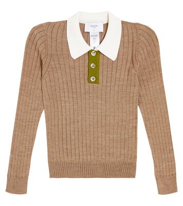 Ribbed-knit wool-blend polo top | Paade Mode