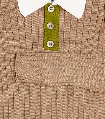 Ribbed-knit wool-blend polo top | Paade Mode