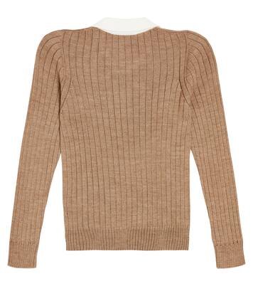 Ribbed-knit wool-blend polo top | Paade Mode