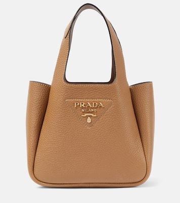 Mini leather tote bag | Prada