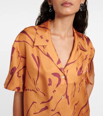 Chemise Prague imprimée en soie | Asceno