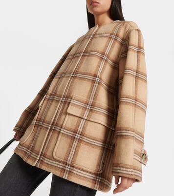 Abrigo de mezcla de lana a cuadros | Isabel Marant