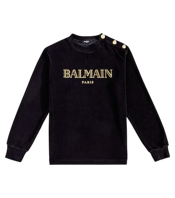 Logo cotton-blend sweatshirt | Balmain Kids