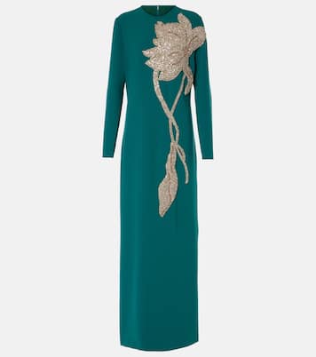 Robe longue Elea en crêpe à ornements | Costarellos