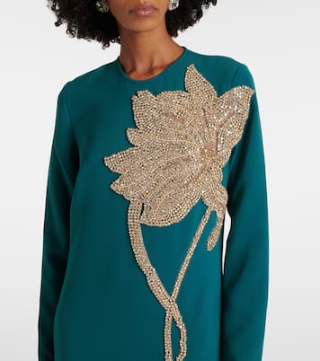 Robe longue Elea en crêpe à ornements | Costarellos