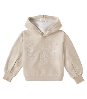 Hooded cotton cardigan | Chloé Kids