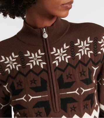 Nordic intarsia wool half-zip sweater | Perfect Moment