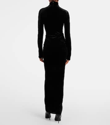 Robe midi en velours | Alaïa