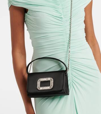 Pilgrim Micro embellished satin shoulder bag | Roger Vivier