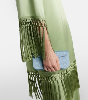 Fringed silk duchess satin tunic | Valentino