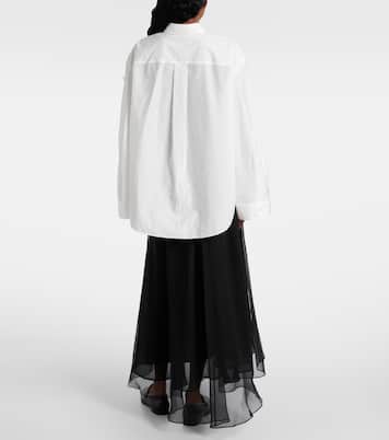 Embroidered cotton-blend poplin shirt | Brunello Cucinelli