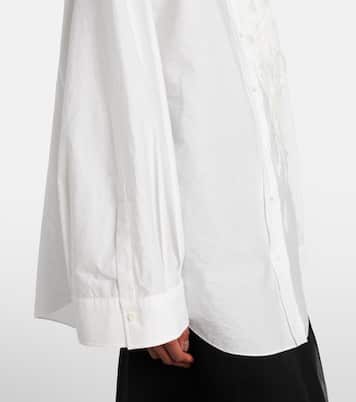 Embroidered cotton-blend poplin shirt | Brunello Cucinelli