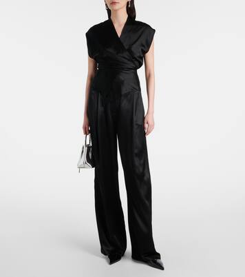 High-rise silk wide-leg pants | The Sei